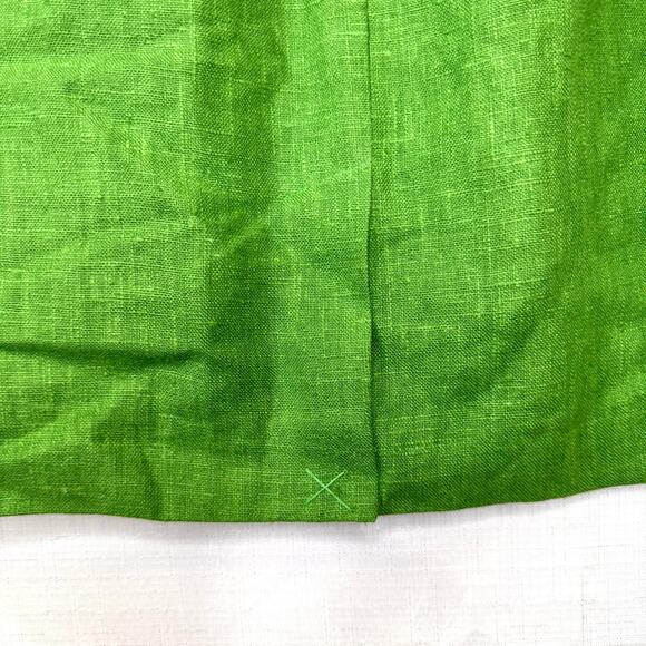 VINTAGE Linen Pencil Skirt Womens 10P Kelly Green Business Casual Summer Resort - Picture 7 of 14